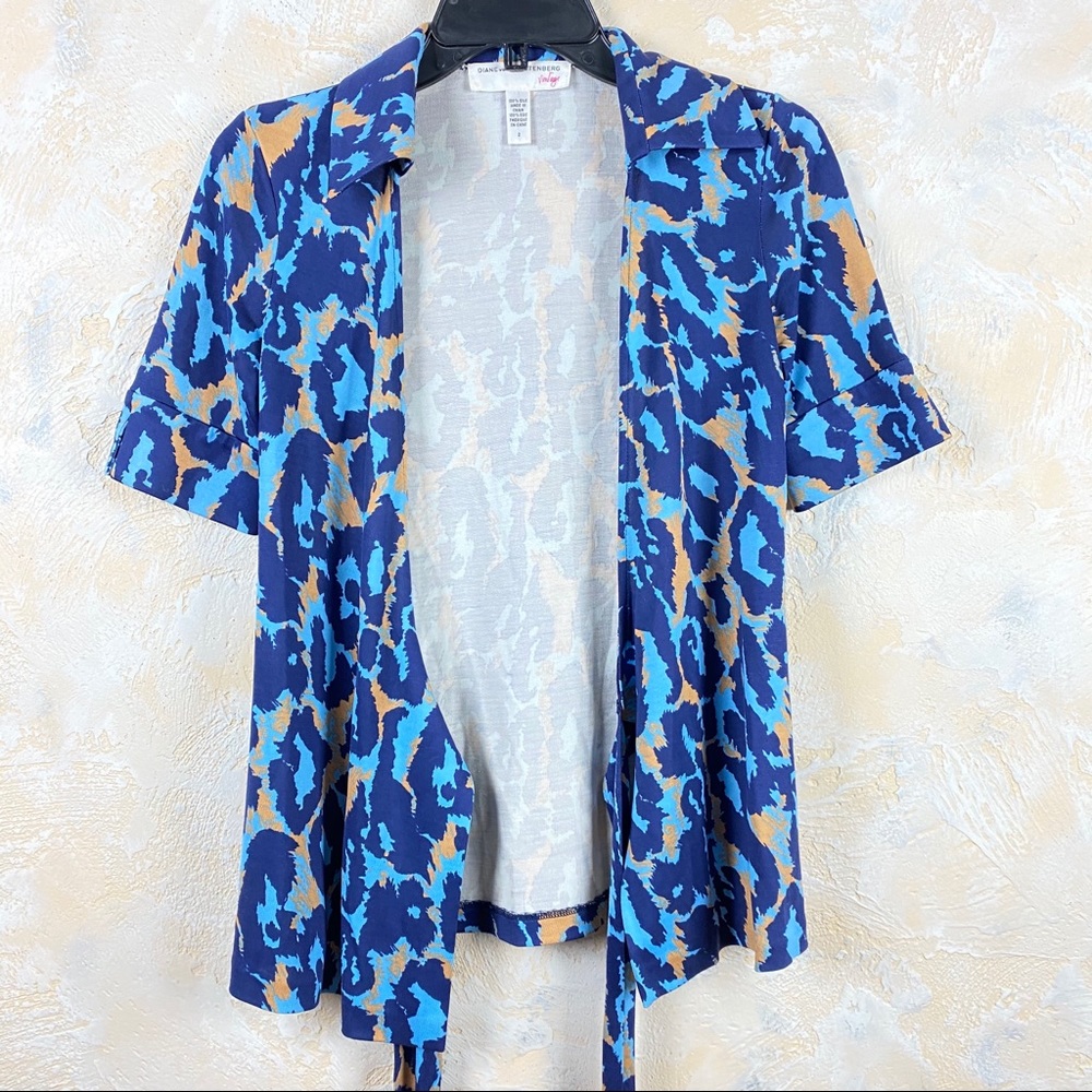 DVF Diane Von Furstenberg Animal Print Top 51 - Picture 2 of 8